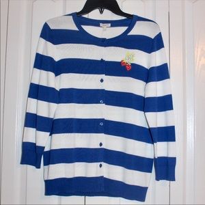 NWOT Talbots Cardigan Button Down Blue Sweater M